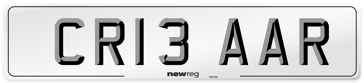 CR13 AAR Number Plate from New Reg